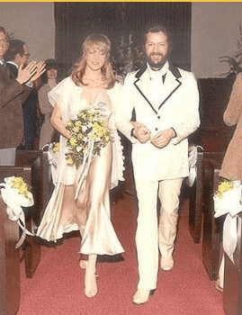 Eric Clapton with his former wife Pattie Boyd at their wedding